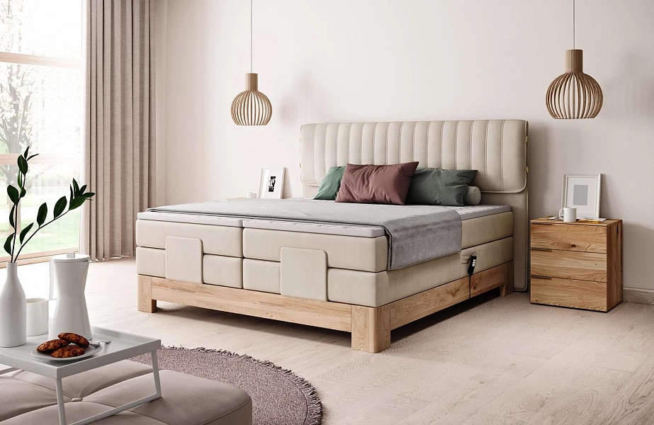 Boxspring postel ELSA s elektrickým polohováním - 160x200